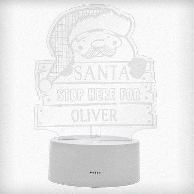 (image for) Personalised Santa Stop Here LED Colour Changing Night Light