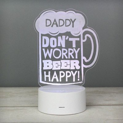 (image for) Personalised "Beer Happy" LED Colour Changing Light