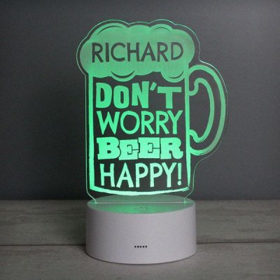(image for) Personalised "Beer Happy" LED Colour Changing Light