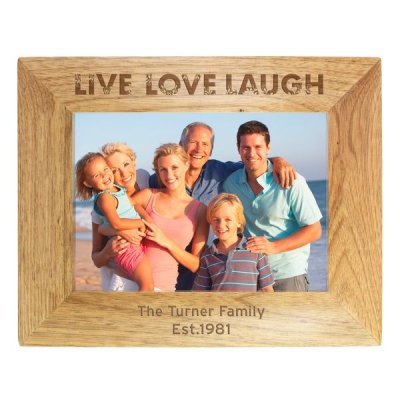 (image for) Personalised Live Laugh Love 5x7 Wooden Photo Frame