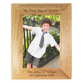 (image for) Personalised My First Day at School 5x7 Wooden Photo Frame