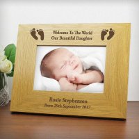 (image for) Personalised Landscape Baby Foot 6x4 Wooden Photo Frame