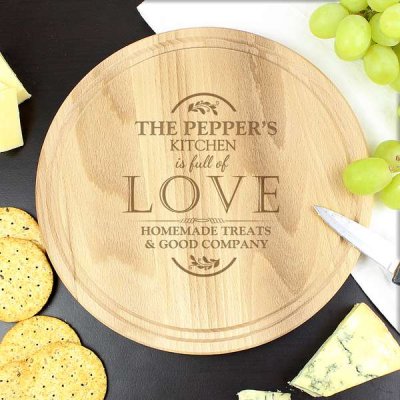 (image for) Personalised Full of Love Large Round Chopping Board