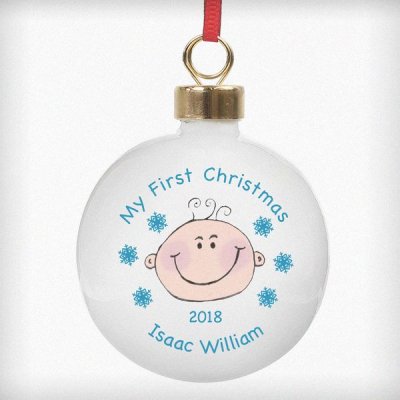 (image for) Personalised Baby Boy My First Christmas Bauble