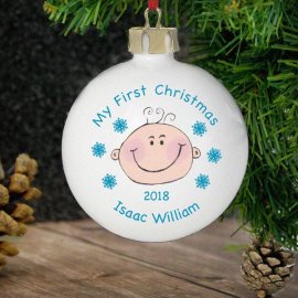 (image for) Personalised Baby Boy My First Christmas Bauble