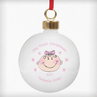 (image for) Personalised Baby Girl My First Christmas Bauble
