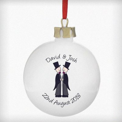 (image for) Personalised Male Wedding & Civil Partnership Bauble