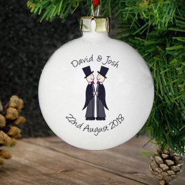 (image for) Personalised Male Wedding & Civil Partnership Bauble