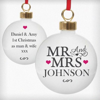 (image for) Personalised Mr & Mrs Bauble