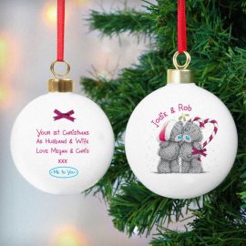 (image for) Personalised Me To You Couple Christmas Bauble