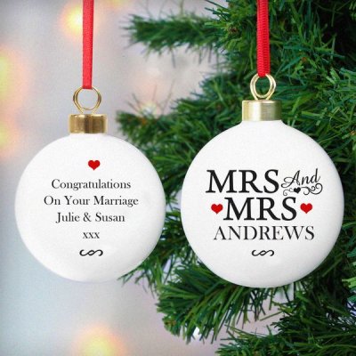 (image for) Personalised Mrs & Mrs Bauble