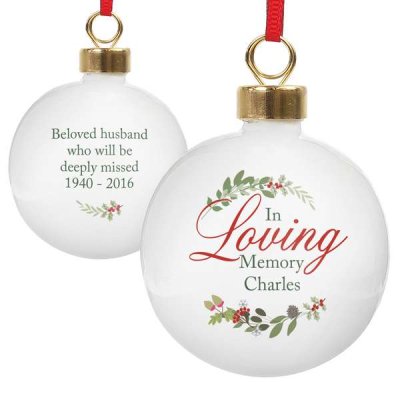 (image for) Personalised In Loving Memory Wreath Bauble