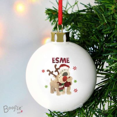 (image for) Personalised Boofle Christmas Reindeer Bauble
