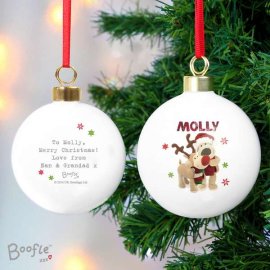 (image for) Personalised Boofle Christmas Reindeer Bauble