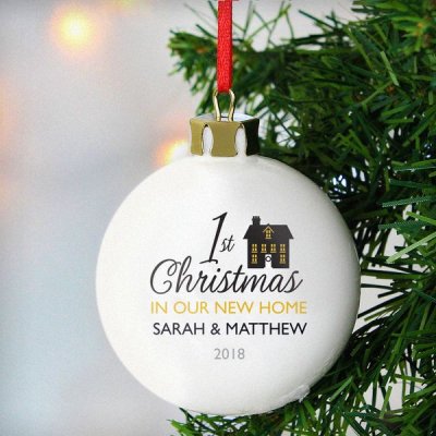 (image for) Personalised 1st Christmas in Our New Home Bauble