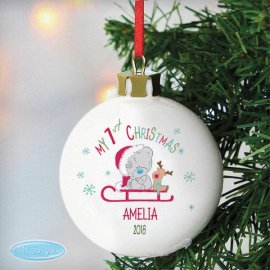 (image for) Personalised Tiny Tatty Teddy My 1st Christmas Sleigh Bauble