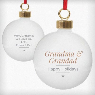 (image for) Personalised Classic Gold Star Christmas Bauble