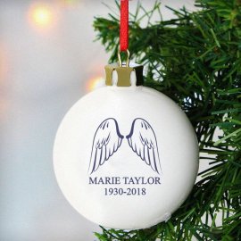 (image for) Personalised Angel Wings Bauble