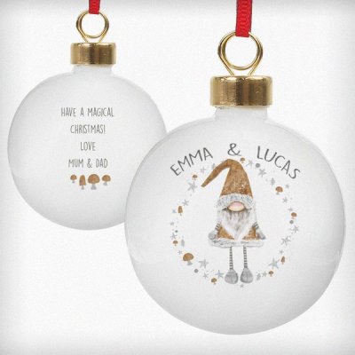 (image for) Personalised Scandinavian Christmas Gnome Bauble