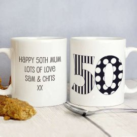 (image for) Personalised Monotone Numbers Mug