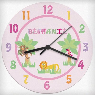 (image for) Personalised Animal Alphabet Girls Clock