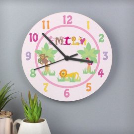 (image for) Personalised Animal Alphabet Girls Clock
