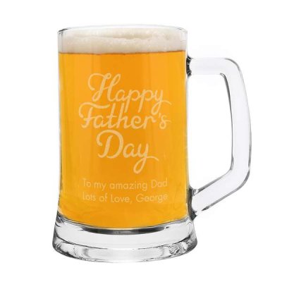 (image for) Personalised 'Happy Father's Day' Glass Pint Stern Tankard