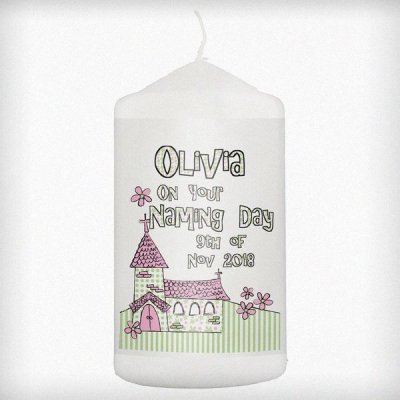 (image for) Personalised Pink Church Candle