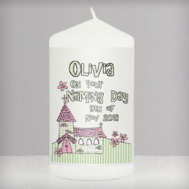 (image for) Personalised Pink Church Candle