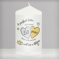 (image for) Personalised A Perfect Love Golden Anniversary Candle
