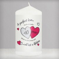 (image for) Personalised A Perfect Love Ruby Anniversary Candle