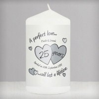 (image for) Personalised A Perfect Love Silver Anniversary Candle