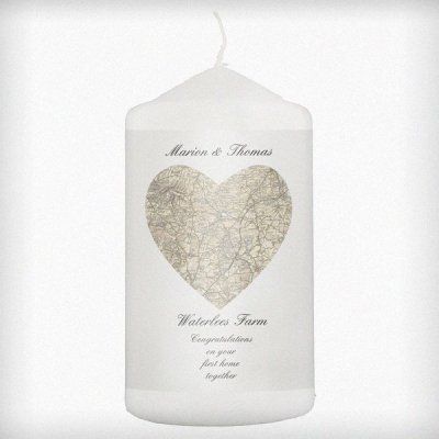 (image for) Personalised 1896 - 1904 Revised New Heart Map Candle