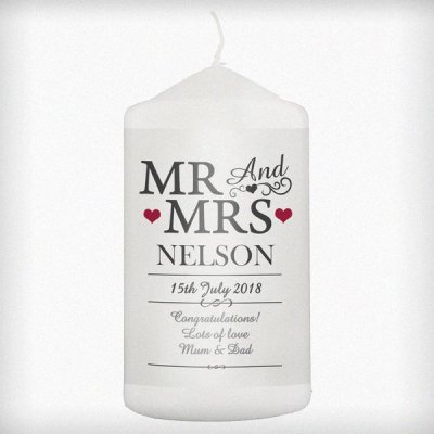 (image for) Personalised Mr & Mrs Candle
