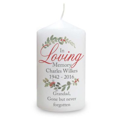 (image for) Personalised In Loving Memory Wreath Candle