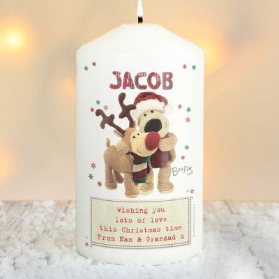(image for) Personalised Boofle Christmas Reindeer Candle