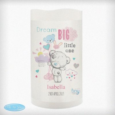 (image for) Personalised Tiny Tatty Teddy Dream Big Pink Nightlight LED Cand