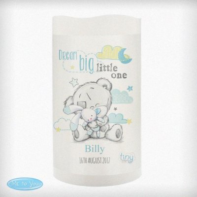 (image for) Personalised Tiny Tatty Teddy Dream Big Blue Nightlight LED Cand