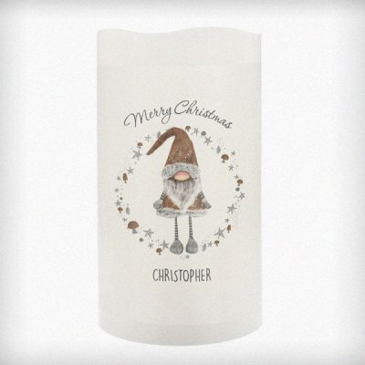 (image for) Personalised Scandinavian Christmas Gnome LED Candle