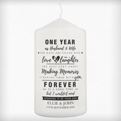 (image for) Personalised Anniversary Pillar Candle