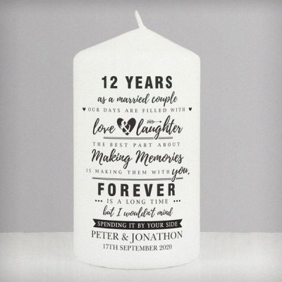 (image for) Personalised Anniversary Pillar Candle