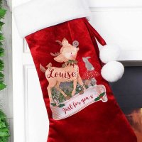 (image for) Personalised Festive Fawn Luxury Stocking