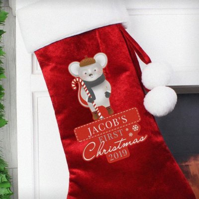 (image for) Personalised '1st Christmas' Mouse Stocking