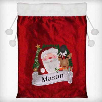 (image for) Personalised Red Christmas Santa Sack