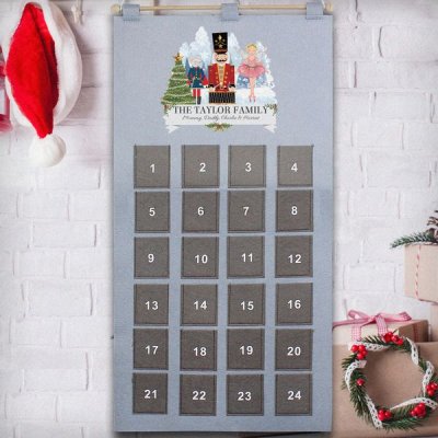 (image for) Personalised Nutcracker Advent Calendar In Silver Grey