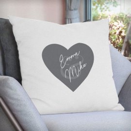 (image for) Personalised Couples Heart Cushion Cover