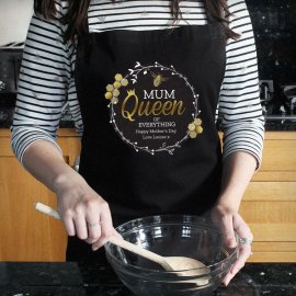 (image for) Personalised Queen Bee Black Apron