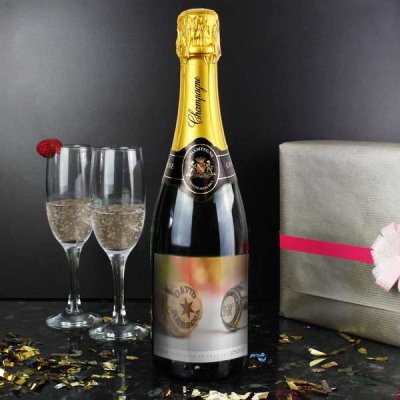 (image for) Personalised Champagne Cork Champagne Bottle with Gift Box