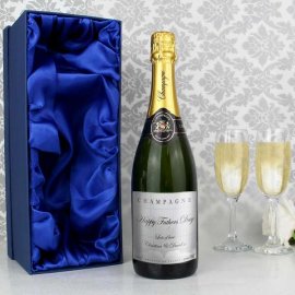 (image for) Personalised Elegant Grey Year Champagne with Gift Box
