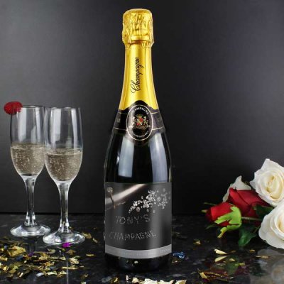 (image for) Personalised Diamond Champagne Bottle with gift box